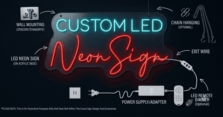 what in the box neon sign